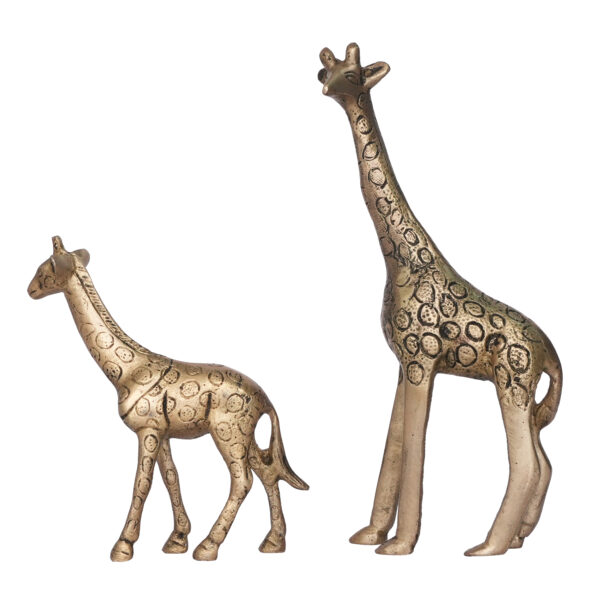 Brass Mother and Child Giraffe 7.2 Inch KBH09712