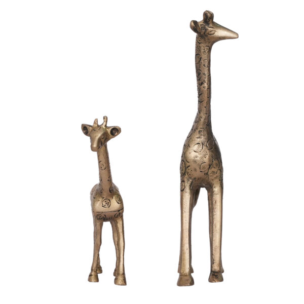 Brass Mother and Child Giraffe 7.2 Inch KBH09712