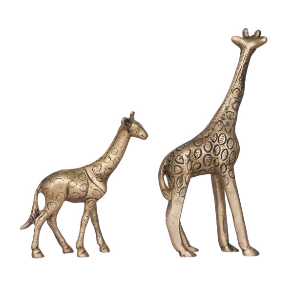 Brass Mother and Child Giraffe 7.2 Inch KBH09712