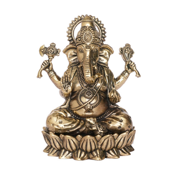 Brass Ganesha 4.8 Inch KBH09715