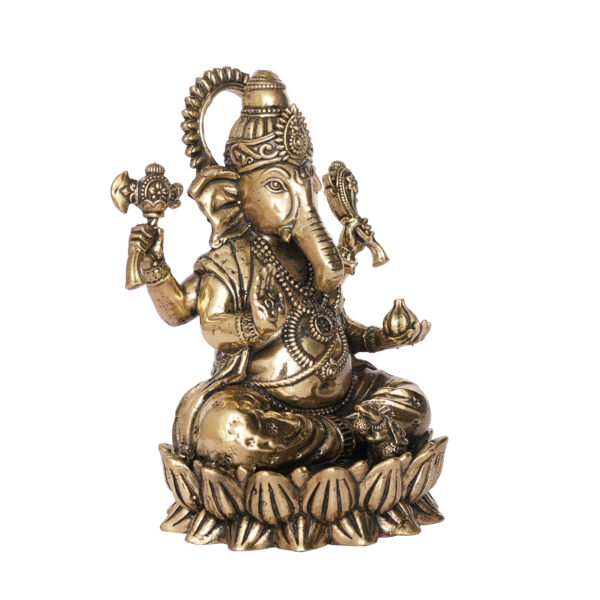 Brass Ganesha 4.8 Inch KBH09715