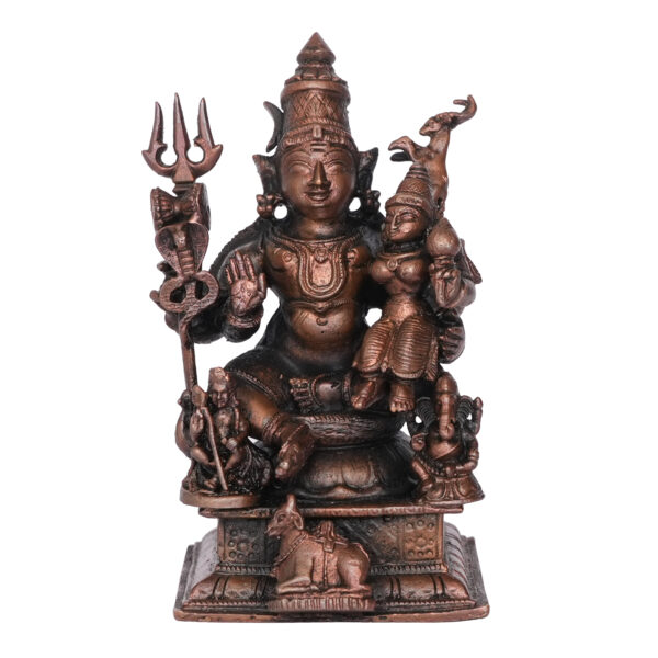 Copper Shiva Parvati 3.5 Inch KBH09721