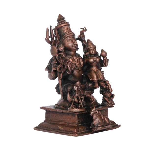 Copper Shiva Parvati 3.5 Inch KBH09721