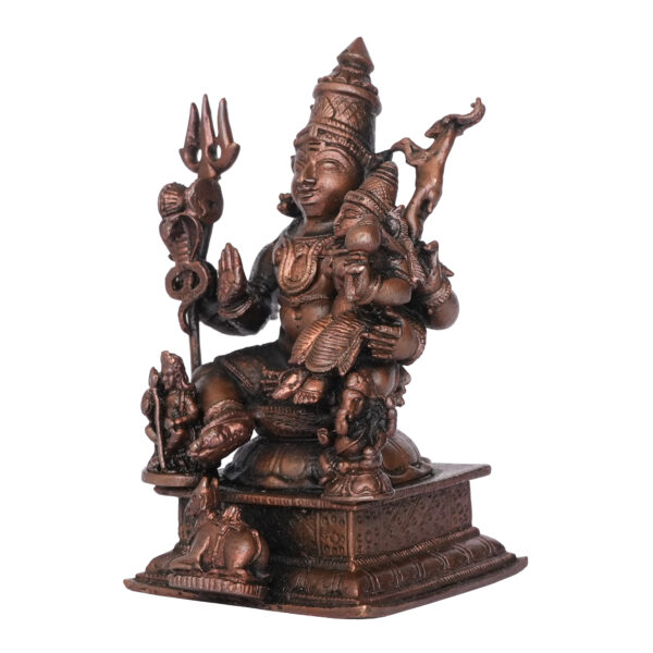 Copper Shiva Parvati 3.5 Inch KBH09721
