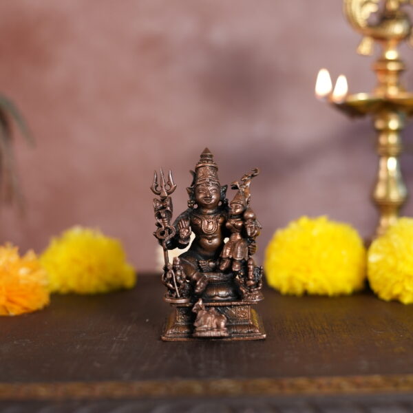 Copper Shiva Parvati 3.5 Inch KBH09721