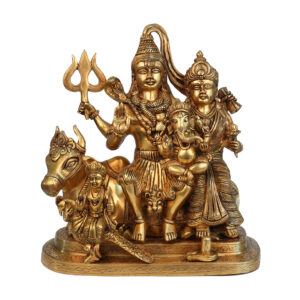 Brass Shiv Family on Nandi 14 Inch KBH08999