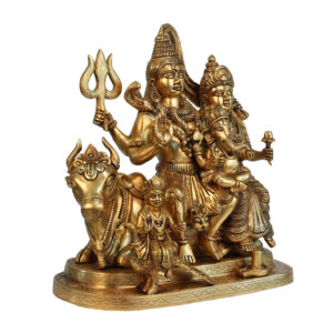 Brass Shiv Family on Nandi 14 Inch KBH08999