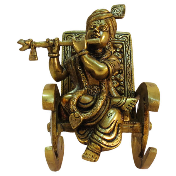 Brass KRISHNA ON ROOCKING CHAIR 6 Inch KBH09227