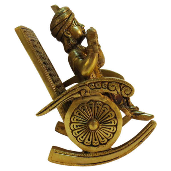 Brass KRISHNA ON ROOCKING CHAIR 6 Inch KBH09227