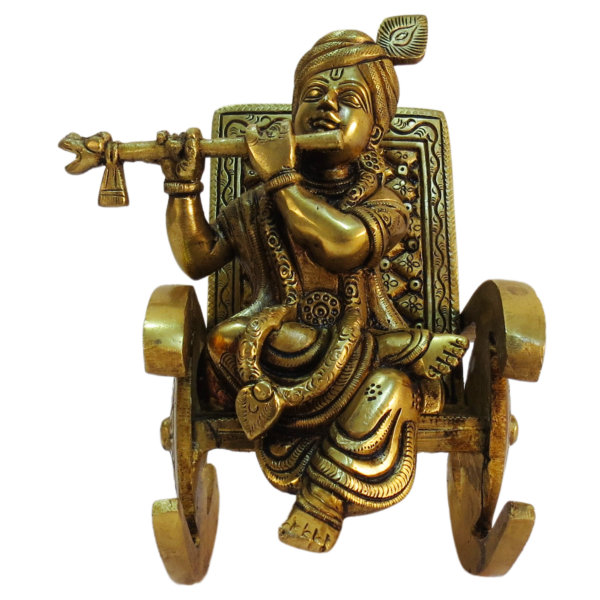 Brass KRISHNA ON ROOCKING CHAIR 6 Inch KBH09227