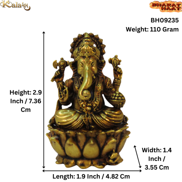 Brass Ganesha 2.9 Inch KBH09235