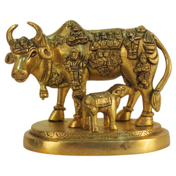 Brass Cow & Calf 3.2 Inch KBH09292