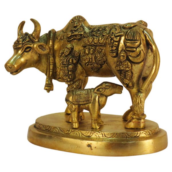 Brass Cow & Calf 3.2 Inch KBH09292