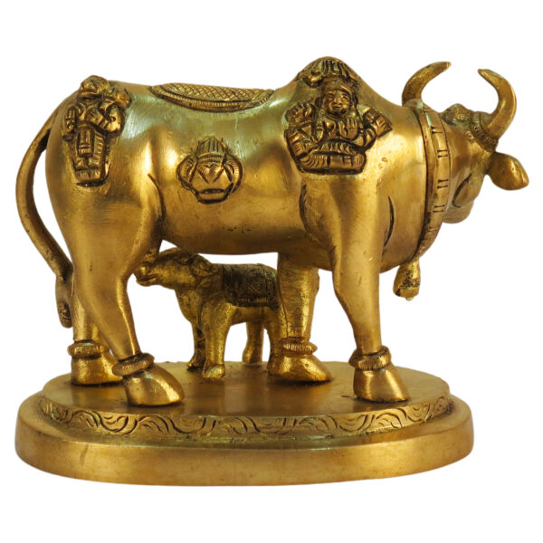 Brass Cow & Calf 3.2 Inch KBH09292