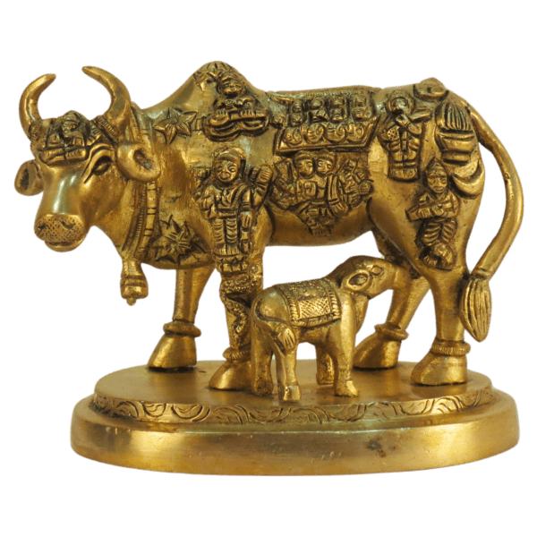 Brass Cow & Calf 3.2 Inch KBH09292