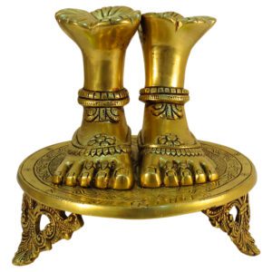 Brass Lakshmi Charan Paduka 8 Inch KBH09363