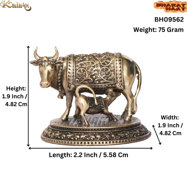 Brass Cow & Calf 1.9 Inch KBH09562