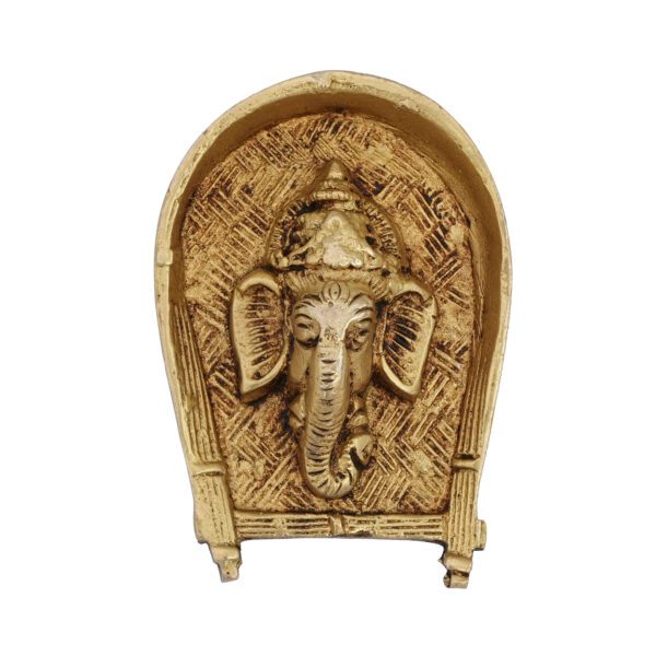 Brass Ganesha Wall Hanging 3.8 Inch BH09590