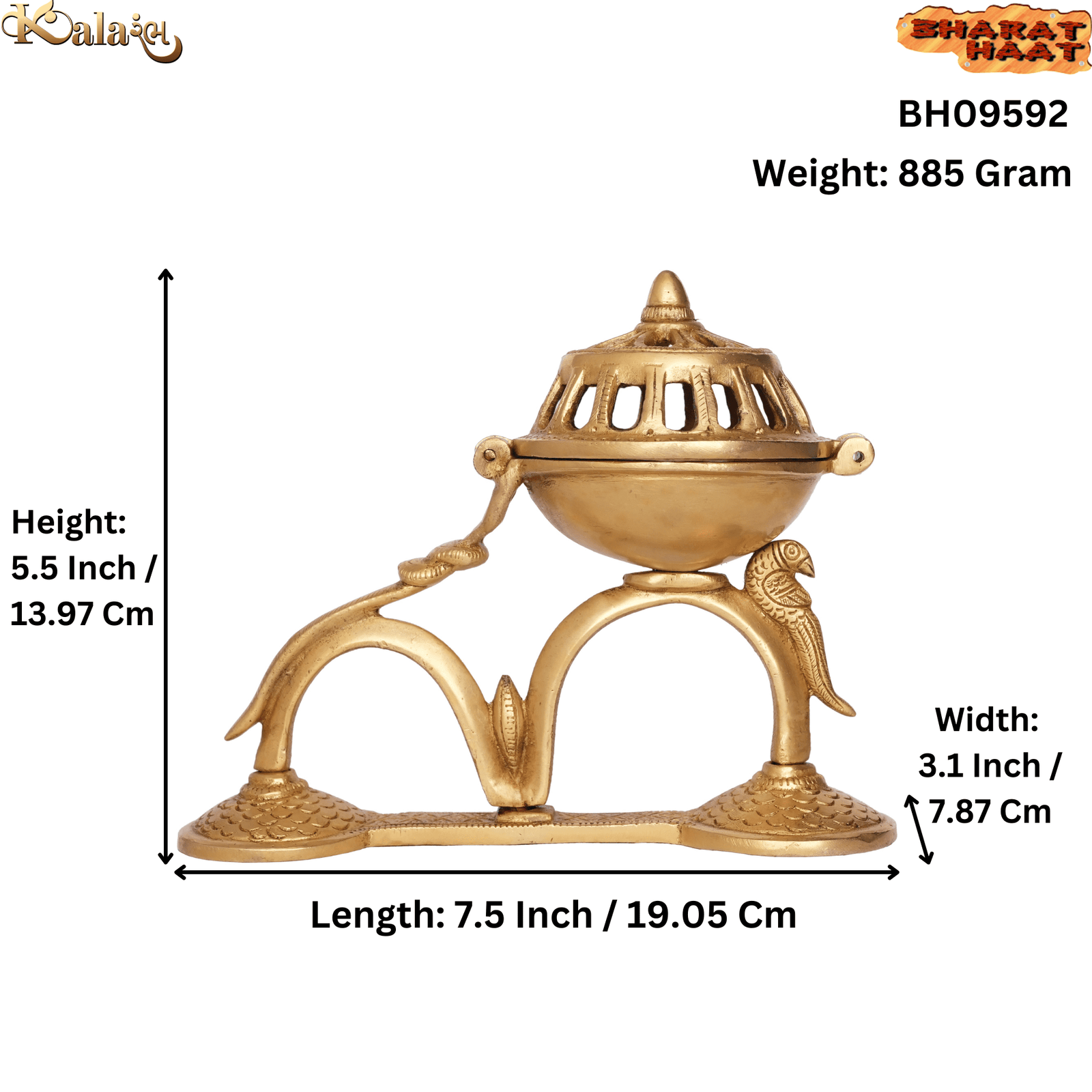 Brass dhoop Dani 5.5 Inch BH09592 Brass dhoop Dani 5.5 Inch BH09592