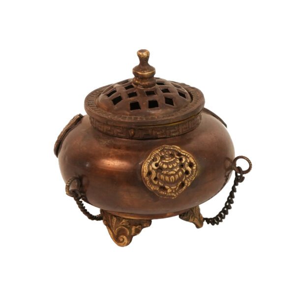 Copper & Brass Hanging Incense Burner 10 Inch KBH09662