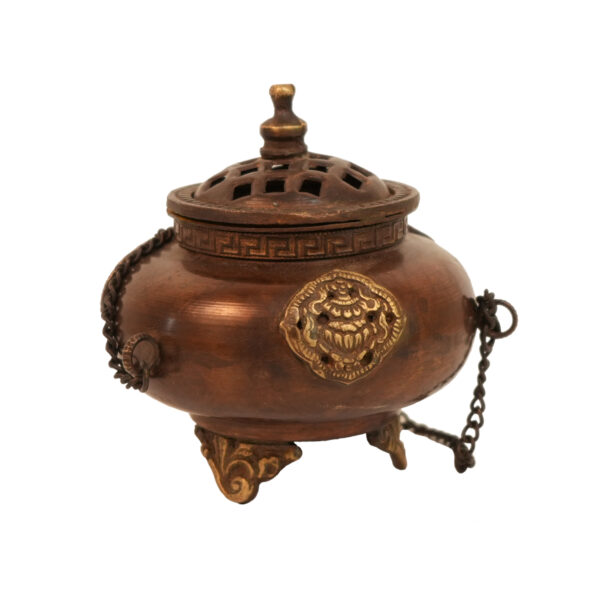 Copper & Brass Hanging Incense Burner 10 Inch KBH09662