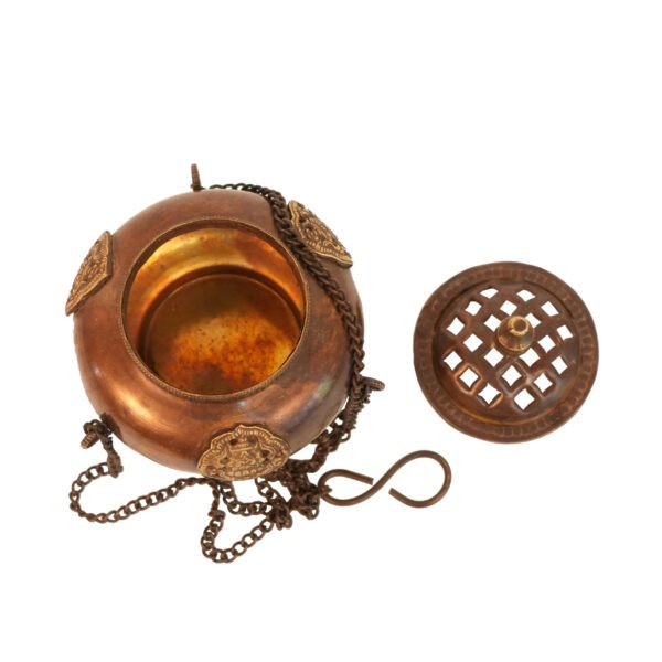 Copper & Brass Hanging Incense Burner 10 Inch KBH09662