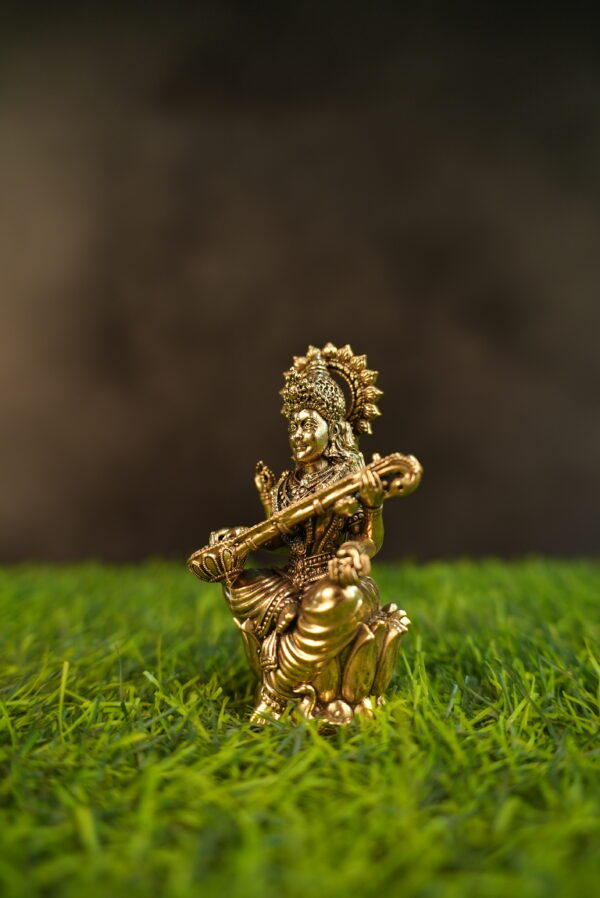 Brass Saraswati maa 4.5 Inch KBH10192