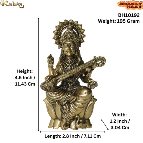 Brass Saraswati maa 4.5 Inch KBH10192