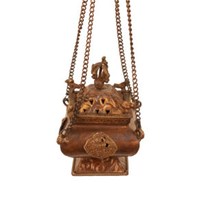 Copper & Brass Tibetan Temple Hanging Censer 13 Inch KBH09663