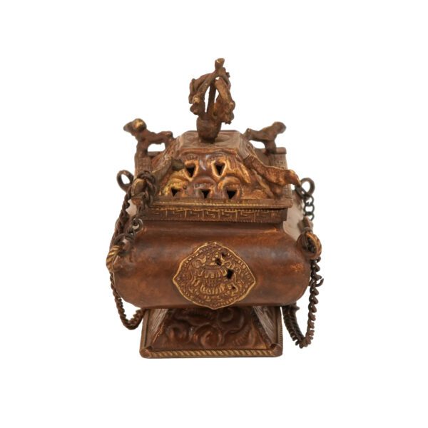 Copper & Brass Tibetan Temple Hanging Censer 13 Inch KBH09663