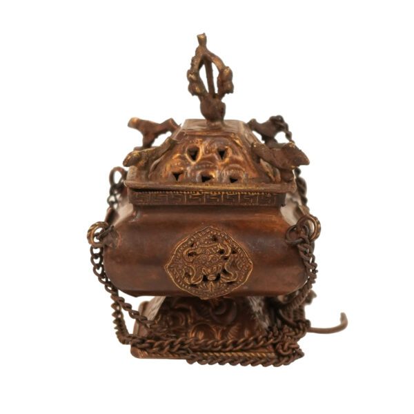 Copper & Brass Tibetan Temple Hanging Censer 13 Inch KBH09663