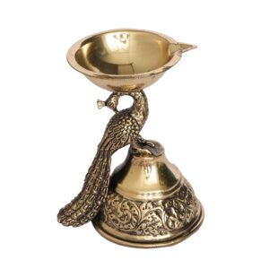 Brass Peacock Diya 4.3 Inch KBH09582