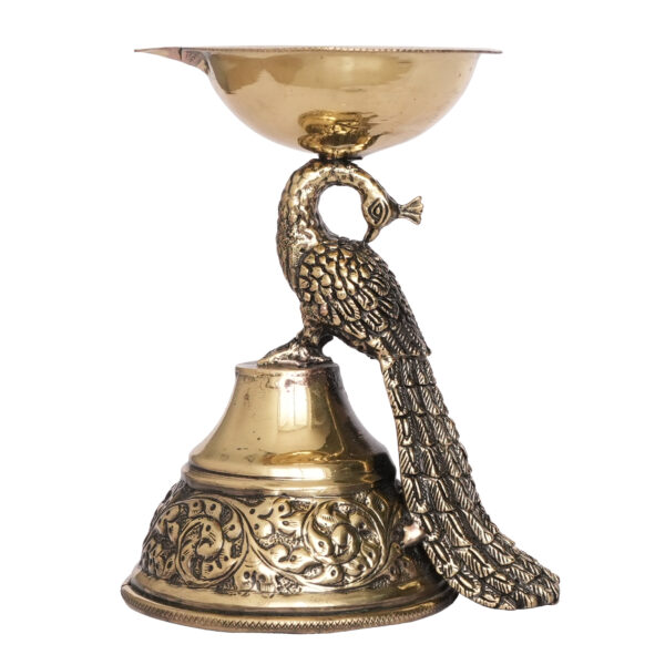 Brass Peacock Diya 4.3 Inch KBH09582