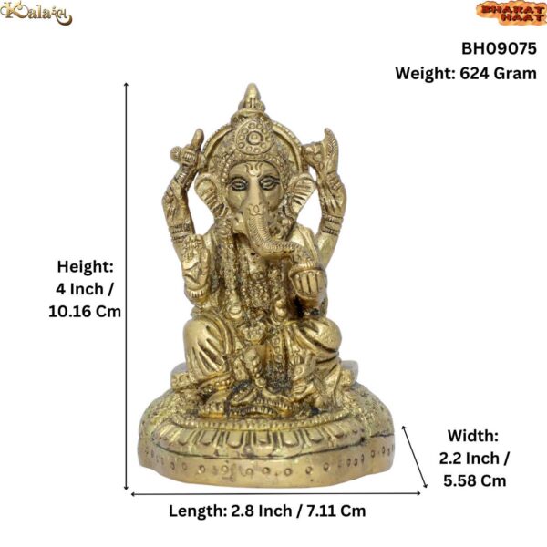 Brass GANESHA 4 Inch KBH09075