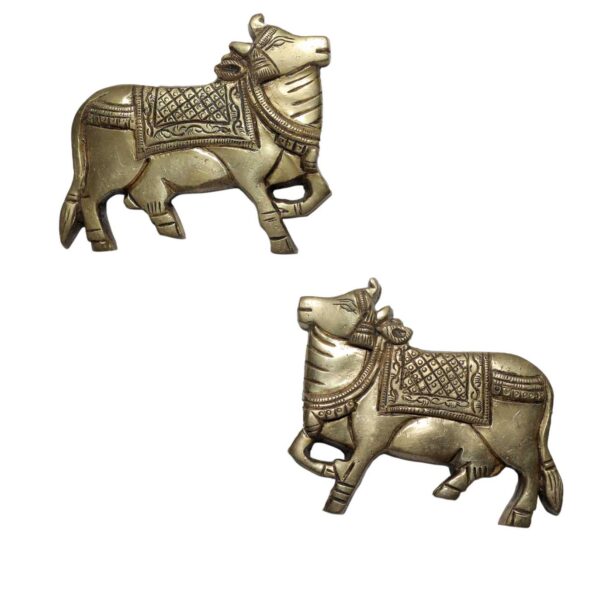 Brass Cow Wall Hanging Set 3.8 Inch KBH09224