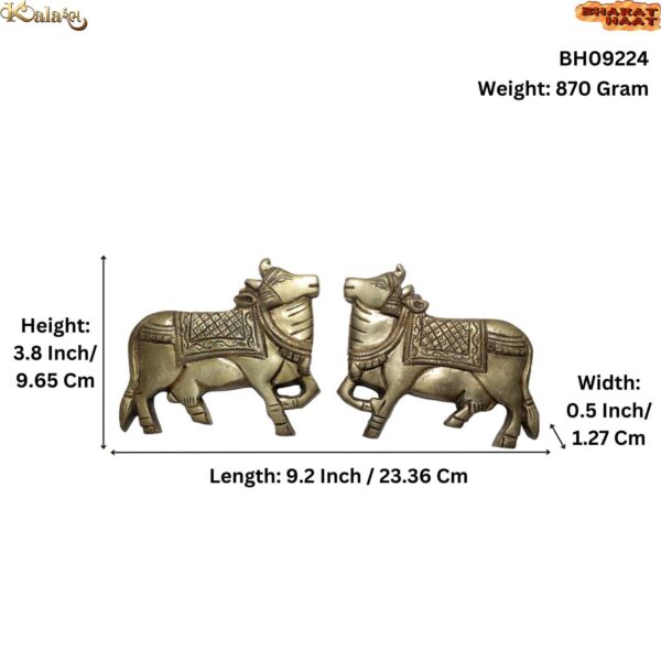 Brass Cow Wall Hanging Set 3.8 Inch KBH09224