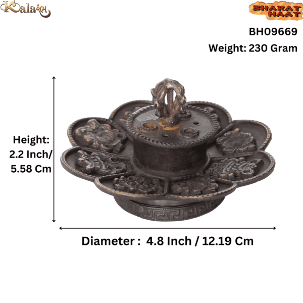 Copper & Brass Lotus Incense Burner/Holder 2.2 Inch BH09669