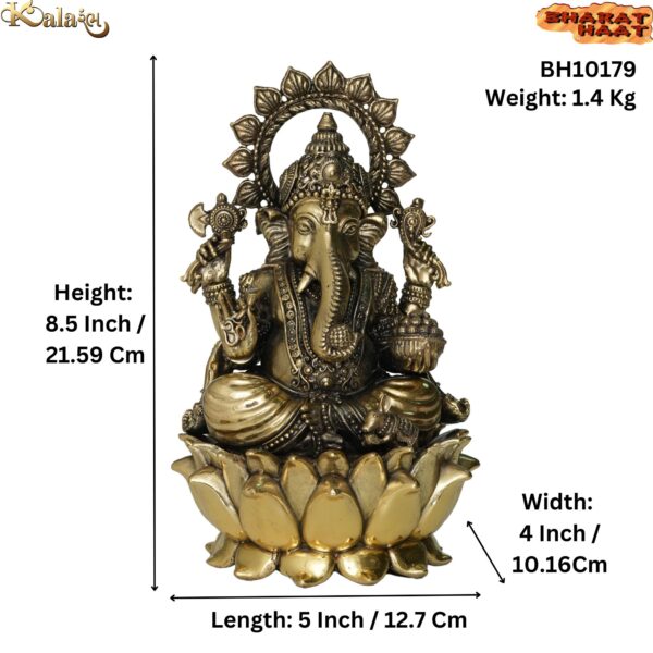 Brass Ganesha 8.5 Inch KBH10179