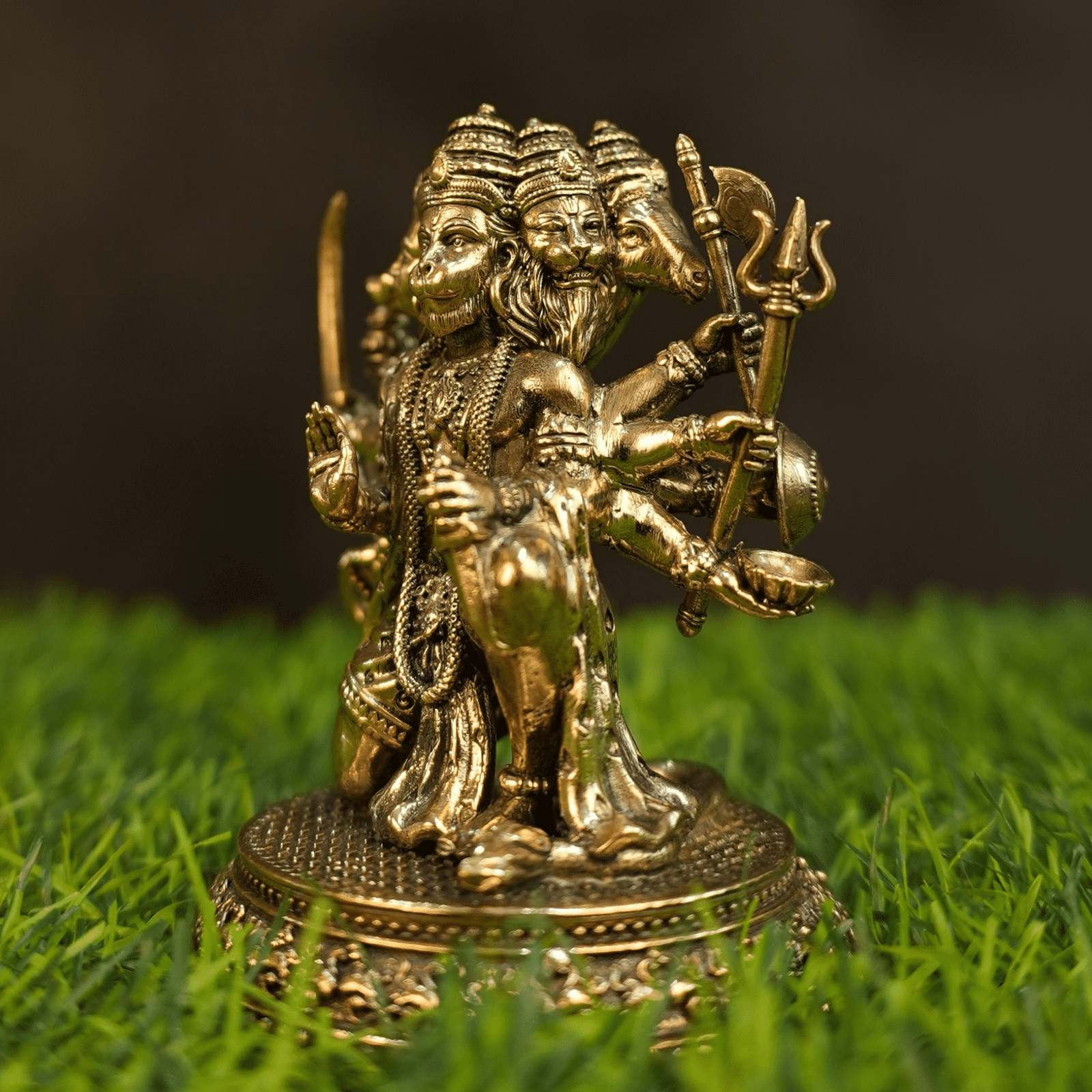 KALARAMBH Brass Panchmukhi Hanuman 4.2 Inch, 1 Pcs KALARAMBH Brass Panchmukhi Hanuman 4.2 Inch, 1 Pcs