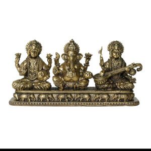 Brass Ganesha Laxmi Saraswati 3 Inch KBH10186