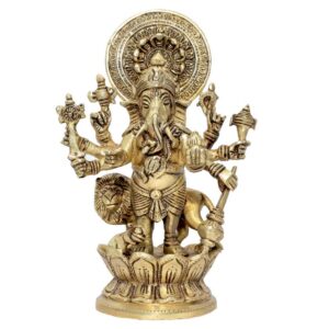 Brass drsati Ganesha 9 Inch KBH10264
