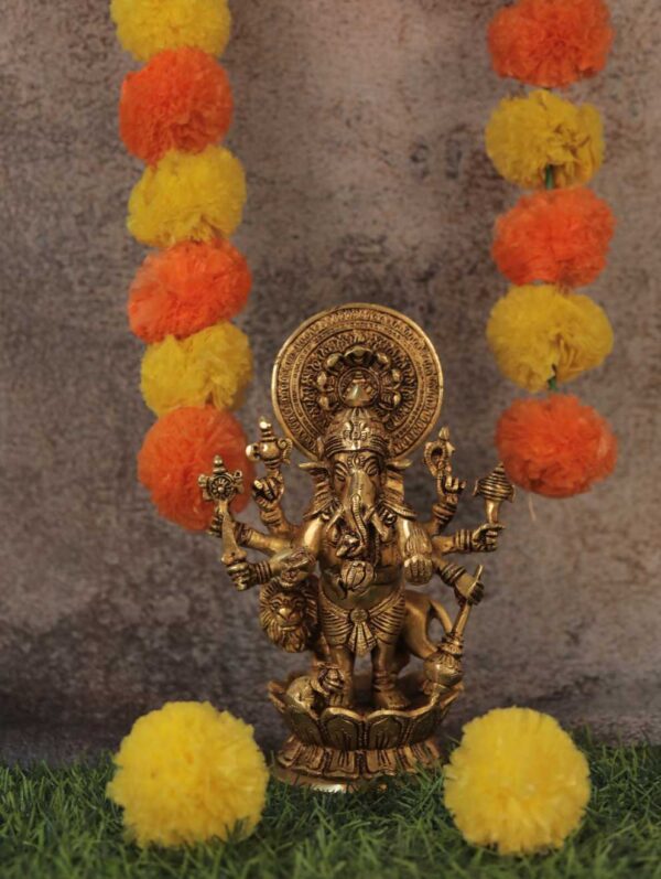 Brass drsati Ganesha 9 Inch KBH10264