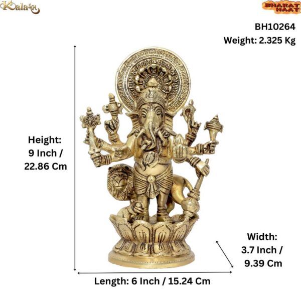 Brass drsati Ganesha 9 Inch KBH10264