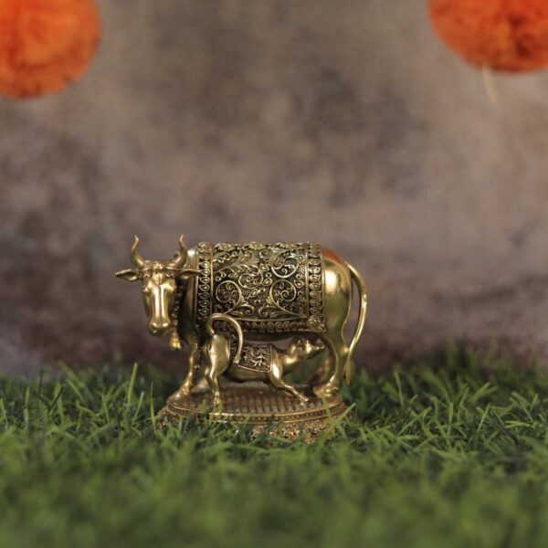 Brass Cow & Calf 2.8 Inch KBH10273