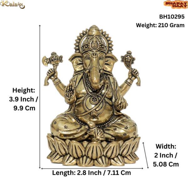 Brass Ganesha 3.9 Inch KBH10295