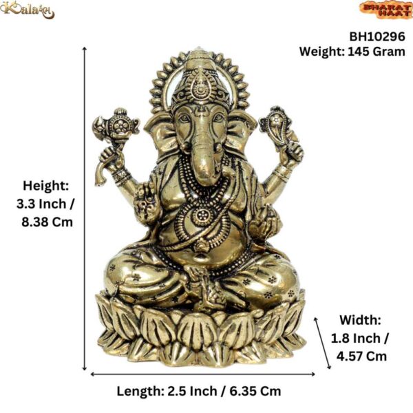 Brass Ganesha 3.3 Inch KBH10296