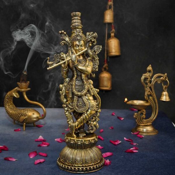 Brass Krishna 10.9 Inch KBH10311