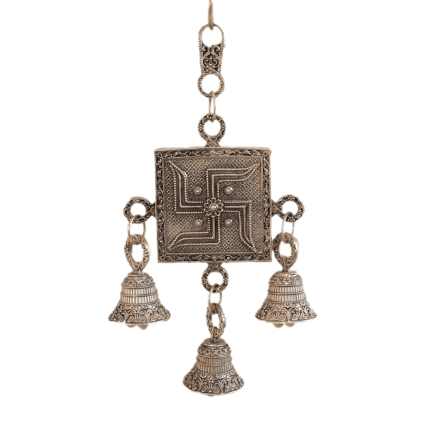 Brass Swastika Wall Hanging Bell 6.5 Inch KBH11246