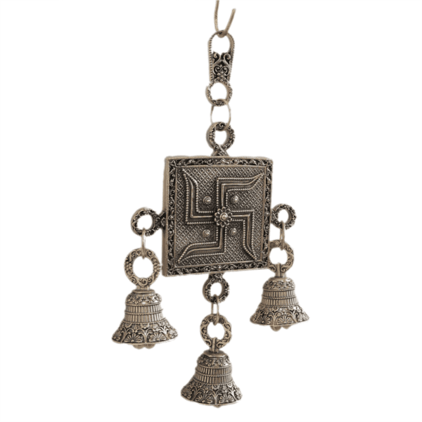 Brass Swastika Wall Hanging Bell 6.5 Inch KBH11246