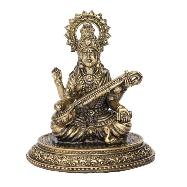 Brass Saraswati maa 3.7 Inch BH09686